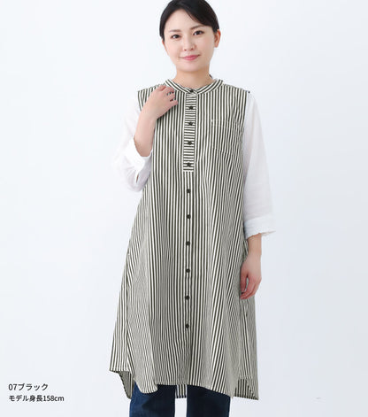 ストライプ,ワンピース,エプロン,スタンドカラー,エプロン,ロング丈,ミドル丈,かわいい,可愛いギフト,プレゼント,保育士,エプロン,ゆったり,お尻が隠れるエプロン