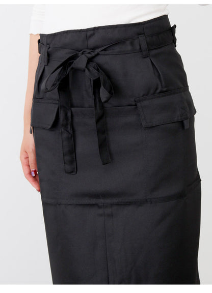 撥水ロング丈サロンエプロンエプロン無地はっ水かわいいおしゃれ保育士