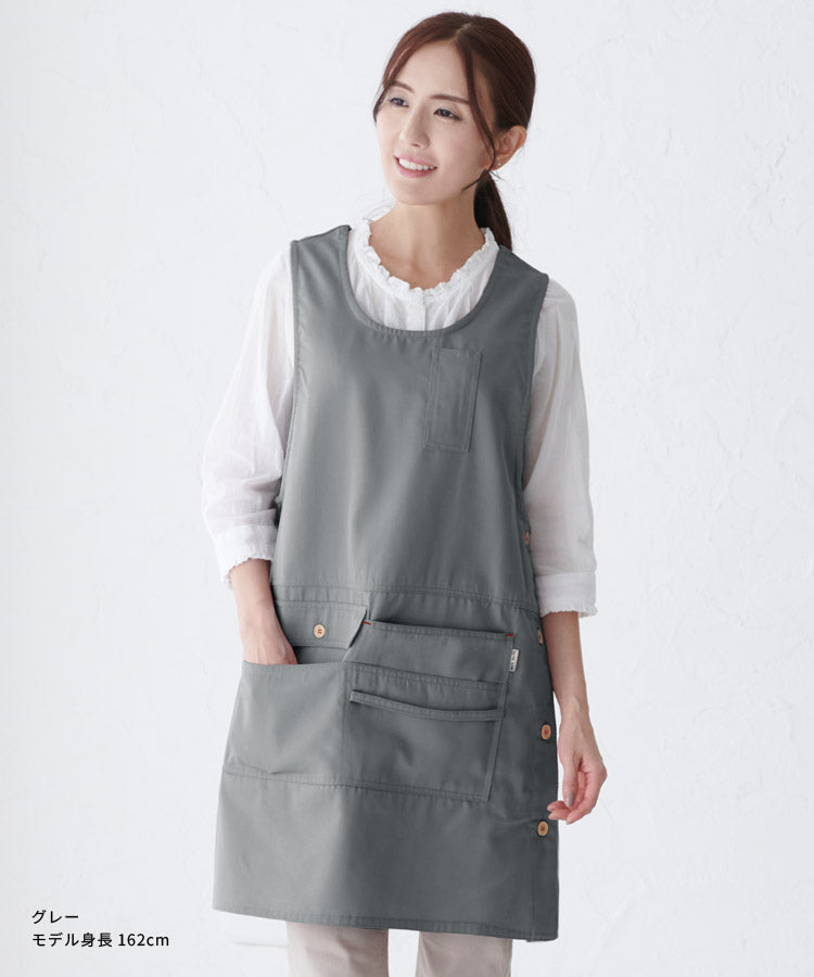 M〜3Lサイズ撥水エプロンお尻が隠れるワンピース