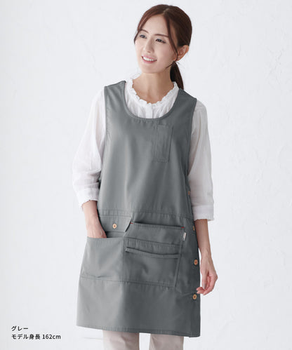 M〜3Lサイズ撥水エプロンお尻が隠れるワンピース