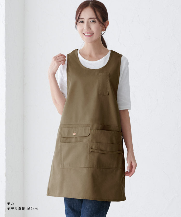 M〜3Lサイズ撥水エプロンお尻が隠れるワンピース