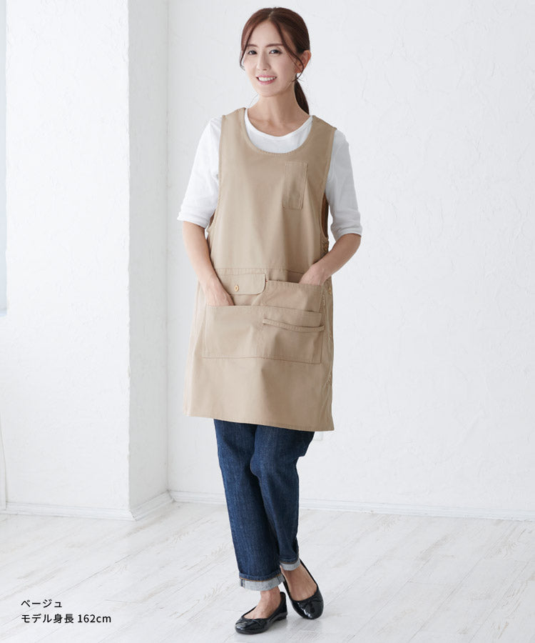 お尻が隠れる撥水加工エプロン大きいサイズベスト型