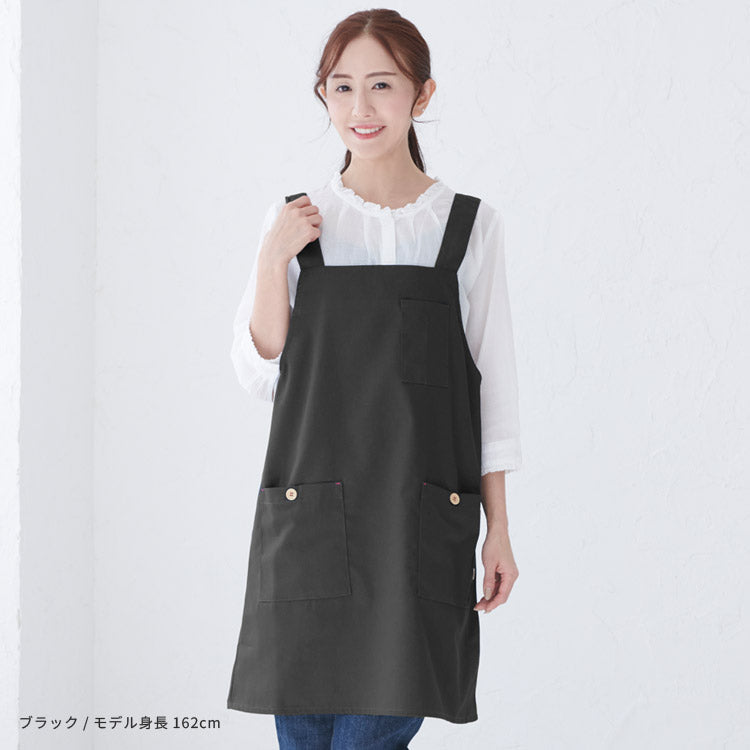 お尻が隠れるスクエアネックエプロン