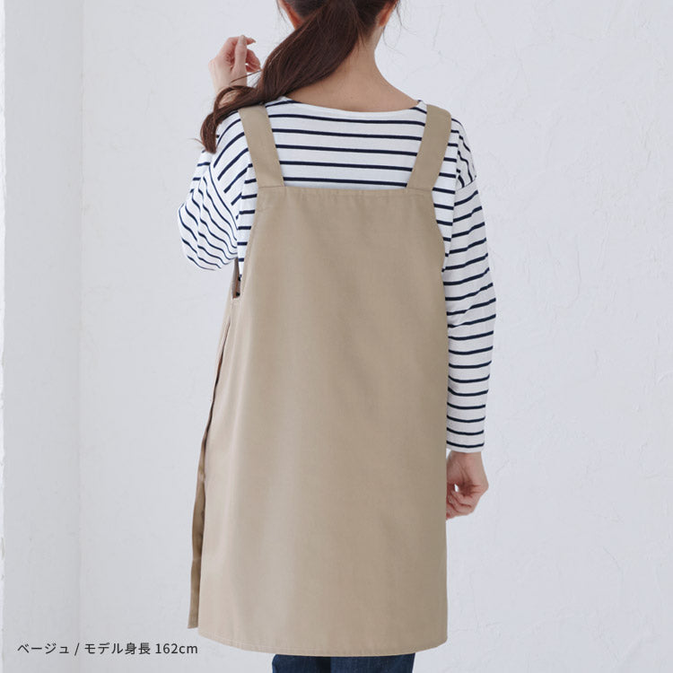 お尻が隠れるスクエアネックエプロン